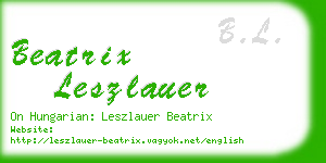 beatrix leszlauer business card